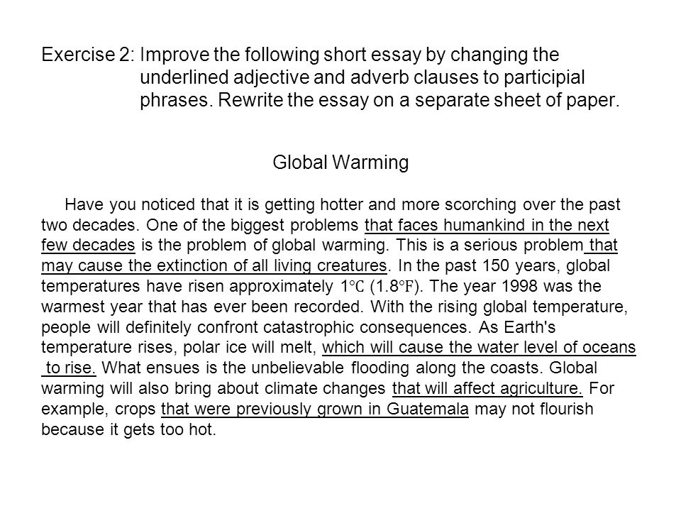 a good essay on global warming